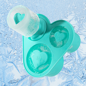 Maravilloso fabricante de cubitos de hielo reutilizables sin BPA, molde de hielo de silicona de 3 cavidades, bandejas de cubitos de hielo en forma de corazón para vasos Stanley - Product Image 5
