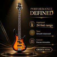 Electric Bass Guitar 4 String PJ Pickup Basswood Body Maple Neck Rosewood Fretboard Polished Finish Beginner Instrument OEM ODM