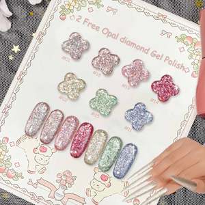 2 Esmaltes de <span class=keywords><strong>Gel</strong></span> con Diamantes de Ópalo Gratis, 20 Colores de Brillo Holográfico Brillante para Arte de Uñas de Lujo, Fórmula Segura Sin HEMA/TPO - Product Image 6