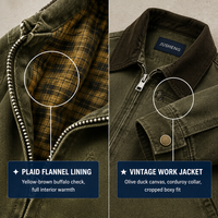 Veste en jean unisexe rétro streetwear 100 % coton personnalisée pour l'automne, style motard, multi-poches, coupe-vent, écologique