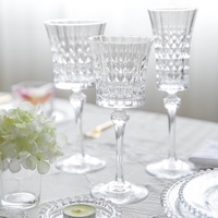 Copas de Vino para Boda, Cristal Transparente, Estilo Retro, Copas para Vino Blanco y Tinto, Copas de Champán con Patrones en Relieve