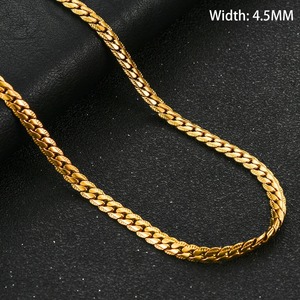 Collana Lunga a Catena Cubana in Acciaio Inossidabile Goffrato 3mm/4.5mm/6mm, Stile Retrò Robusto, per Uomo e Donna, Colore Argento/Oro - Product Image 4