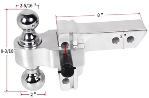 <span class=keywords><strong>Attelage</strong></span> <span class=keywords><strong>de</strong></span> remorque réglable <span class=keywords><strong>de</strong></span> 4 "avec montage à double boule Raccord <span class=keywords><strong>d</strong></span>'<span class=keywords><strong>attelage</strong></span> <span class=keywords><strong>de</strong></span> remorque en aluminium Tube récepteur <span class=keywords><strong>d</strong></span>'<span class=keywords><strong>attelage</strong></span> <span class=keywords><strong>de</strong></span> 2". - Product Image 4