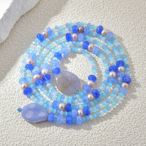 Collar de cadena de eslabones chapados en oro de moda 2024 para mujer, regalo con cuentas de piedras preciosas de diseño Personal - Product Image 5