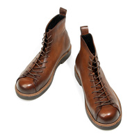 Bottes Martin à tige courte 6-4 pour hommes, bottes de travail Amekaji, couleur patinée à la main, cuir véritable, bottes courtes rétro