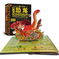 Livre pop-up 3D avec rabat pour enfants, collection d'impression personnalisée, préscolaire, anglais, design animal, dinosaure, histoire de dinosaure