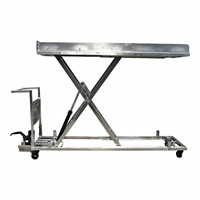 Chariot de morgue en acier inoxydable avec élévateur hydraulique pour corps, modèle STTC, avec formation sur site et garantie à vie