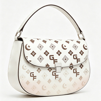 Tas Monogram Gradien untuk Wanita dengan Penutup Lipat, Pegangan Atas, Tas Selempang, Tali Tunggal, Ideal untuk Kantor, Kegunaan Sehari-hari, Pesta, dan Perjalanan