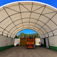 Abri dôme pour conteneur maritime de 10 m de large, avec couverture en tissu 750 g/m² et plaque de base soudable, toit de conteneur en PVC robuste de 33x40 pieds