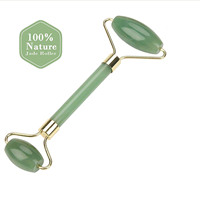 Rouleau de jade vert naturel et ensemble Gua Sha, masseur facial, rouleau pour le visage avec fonction blanchissante pour les soins de la peau, usage domestique et commercial