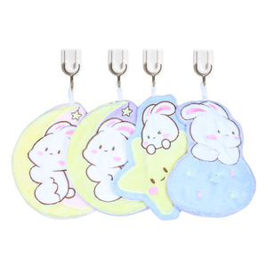 Serviette de toilette brodée en polaire corail motif lapin étoilé Kawaii, mignonne et suspendue, pour cuisine et salle de bain - Product Image 5
