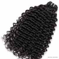 Extensions de cheveux humains brésiliens 12A Water Wave, 100% vierges non traités, tissage de cheveux naturels noirs