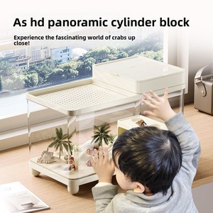 <span class=keywords><strong>Terrarium</strong></span> <span class=keywords><strong>pour</strong></span> crabes ermites, petite villa de luxe en plastique, drainage automatique, double couvercle, anti-évasion, plateforme d'escalade complète - Product Image 5