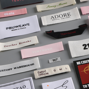 Logotipo de etiqueta privada, etiquetas de ropa de diseñador personalizadas, marca personalizada de algodón/Satén/logotipo tejido para ropa - Product Image 4