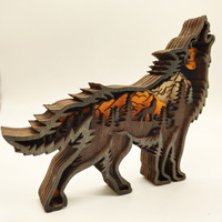 Décorations de table de Noël en bois 3D personnalisées style Art Déco, motif animalier, décoration intérieure, cadeaux, artisanat en bois format printemps