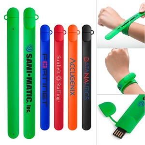 สายรัดข้อมือแฟลชไดรฟ์ USB แบบกำหนดเอง 3.0  วัสดุโลหะและพลาสติก PVC ทนทาน สำหรับใช้ในการส่งเสริมการขาย - Product Image 3