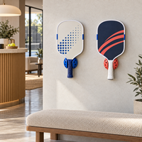 Support mural adhésif en plastique pour raquette de pickleball, sans perçage, support de raquette rond, organisateur de rangement compact pour la maison