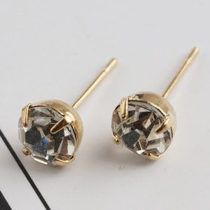 <b>Crystal</b> <b>Stud</b> <b>Earrings</b> Ball Shape Claw Setting 28K Gold White 16K Gold Silver Everyday Wear DIY Jewelry Accessories - Product Image 3