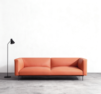 Ensemble de canapés modulaires modernes, canapé lounge en cuir de luxe 3 places pour salon |   Grand canapé de bureau classique