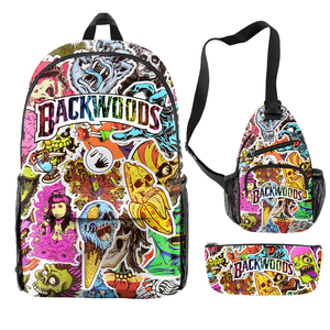 Mochila Escolar 3 en 1 con Estampado 3D Personalizado, Mochila de Viaje para Hombre y Mujer con Diseño de Galletas, Backwoods, RAW y <span class=keywords><strong>Runtz</strong></span> - Product Image 1