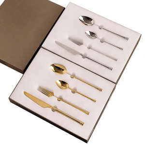 4 Piece Stainless Steel Cutlery Set Luxury Tableware Knife Fork Spoon Gift <b>Box</b> For Home Restaurant Wedding Wholesale - Product Image 2