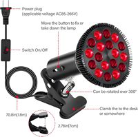 Lampe de Thérapie par Lumière Rouge, Ampoule Combo 54W 18 LED 660nm Rouge et 850nm Infrarouge Proche Compatible Corps et Visage