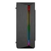 Boîtier d'ordinateur ATX Mid-Tower GameMax Shine avec panneau avant ARGB, alimentation à chargement par le bas, construction en acier, ventilateur de 12 cm, prend en charge les cartes mères ATX Max