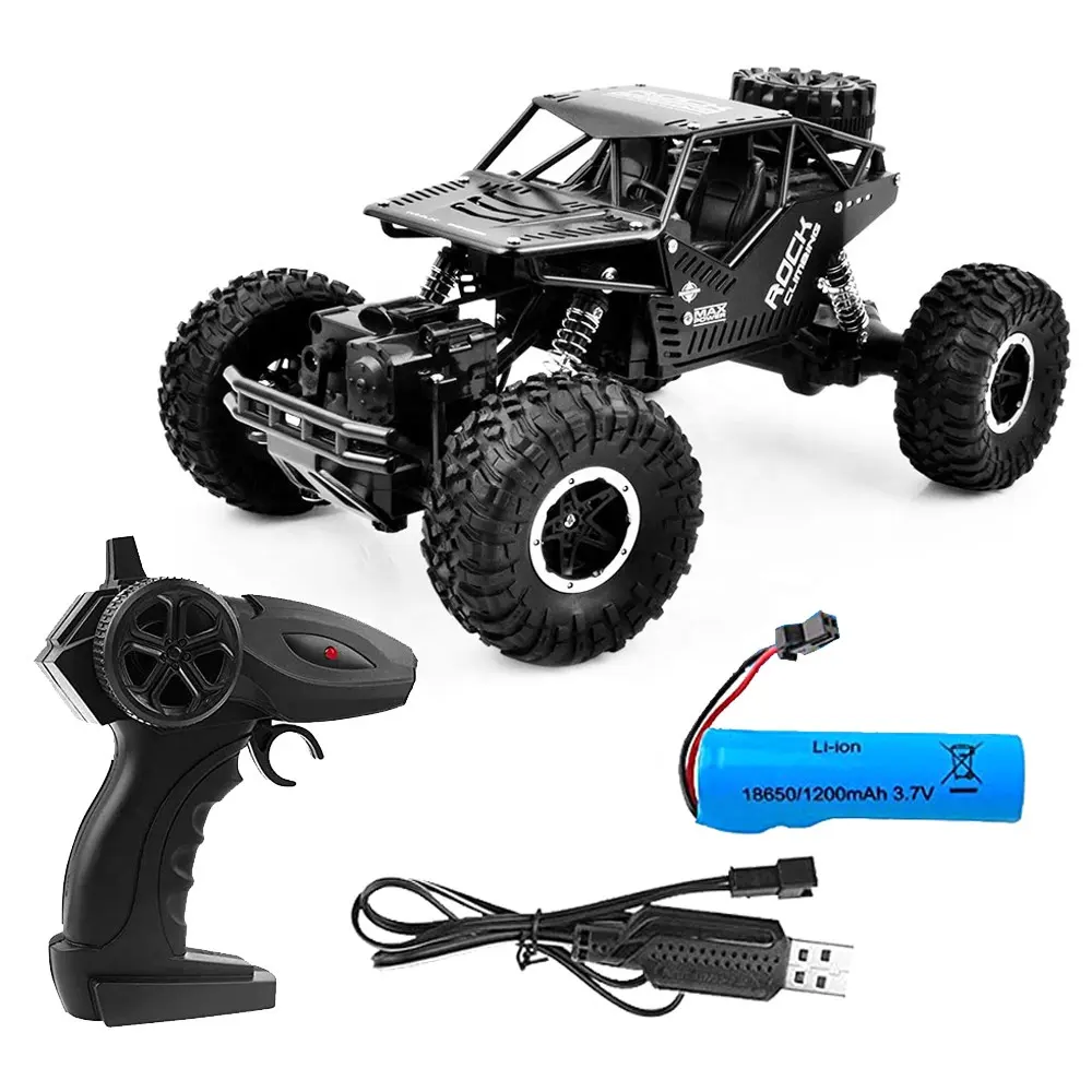 Kim loại Die-cast 2.4GHz 4WD 1:16 Điều khiển từ xa xe off road leo Crawler RC Xe đồ chơi cho trẻ em