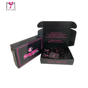 MUYANG Customized Logo Matte <b>Black</b> Wig <b>Box</b> With Gold Foil Paper Wig Gift Paper <b>Box</b> - Product Image 2