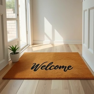 Tapis d'entrée Cangming en imitation fibre de coco, motif patte d'animal, antidérapant, lavable - Product Image 2