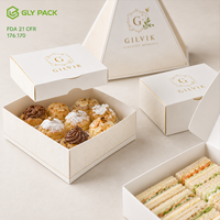 Boîte à dessert pyramidale personnalisée de qualité alimentaire, imprimée sur mesure, pour pâtisseries Kunafa, gâteaux, plateaux de pâtisserie, emballage pour boulangeries et traiteurs
