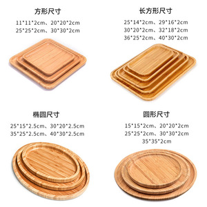 Village Covenant Bamboo <b>Trays</b> Rectangular Round For Home Restaurant Tea Snack Serving Customizable Natural Wood Platter - Product Image 4