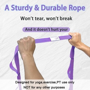 CZFIT High Quality 10 Loops Yoga Strap Stretching Strap <b>Exercise</b> Pilates Dance Workout Fitness Stretching <b>Belt</b> - Product Image 5