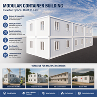 Bâtiment modulaire en conteneurs, maison préfabriquée en acier à deux étages, unités empilables et extensibles pour bureau de chantier et logement temporaire