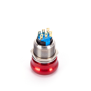 ปุ่มกดหยุดฉุกเฉิน 16 มม. 19 มม. 22 มม. สแตนเลส/อะลูมิเนียม ABS 220V IP44 CE ปุ่มเห็ดสีแดง - Product Image 1