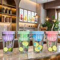 Gobelet en verre transparent avec couvercle, bouteille d'eau avec infuseur/filtre à thé, gobelet à paroi épaisse pour infusion à froid, design attrayant, 400 ml