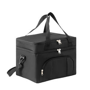 ऑक्सबफोर्ड कपड़े डबल लेयर बड़ी क्षमता आउटडोर लंच बैग इन्सुलेशन के साथ ताजा कूलर बैग - Product Image 5