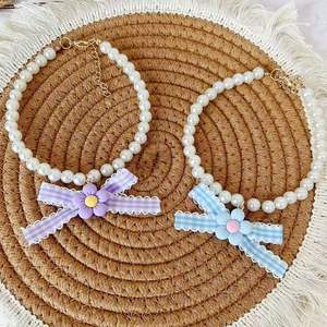 Collier pour animaux de compagnie avec nœud papillon perlé, collier décoratif pour chat, collier pour chien de petite et moyenne taille, accessoires pour chien, vêtements pour animaux de compagnie - Product Image 5