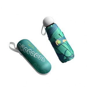 Paraguas Infantil Ultra Ligero, Mini, de Bolsillo, Plegable en Cinco Secciones, Apertura y Cierre Manual, Diseño de Dibujos Animados, Impermeable, de Tela Pongee - Product Image 1