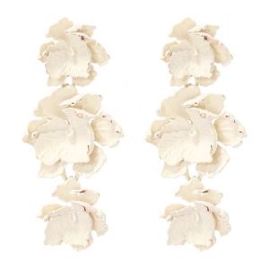 New Alloy Floral Flower Drop <b>Earrings</b> with Geometric Pattern Female Street Accessories in Cool INS Style Baked Paint Design - Product Image 3