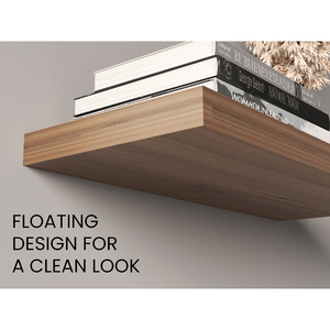 Ecco 31.5 Inch Wide <b>Floating</b> Shelves Set Of 2 Wall Mount Book Storage For Bedroom Bathroom Decor - Product Image 4