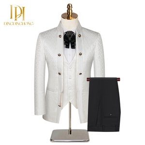Nouveau Costume <span class=keywords><strong>de</strong></span> Mariage <span class=keywords><strong>Homme</strong></span> <span class=keywords><strong>de</strong></span> Grande Taille Style Chinois Trois Pièces <span class=keywords><strong>pour</strong></span> Garçon d'Honneur XL Simple Boutonnage - Product Image 3