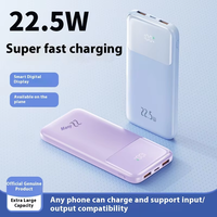 Nouvelle batterie externe portable à charge rapide bidirectionnelle Type-C avec logo personnalisé, charge rapide 22,5 W, 10000 mAh, 2 câbles intégrés