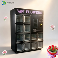 Unité de vente au détail florale réfrigérée avec compartiments verrouillables séparés