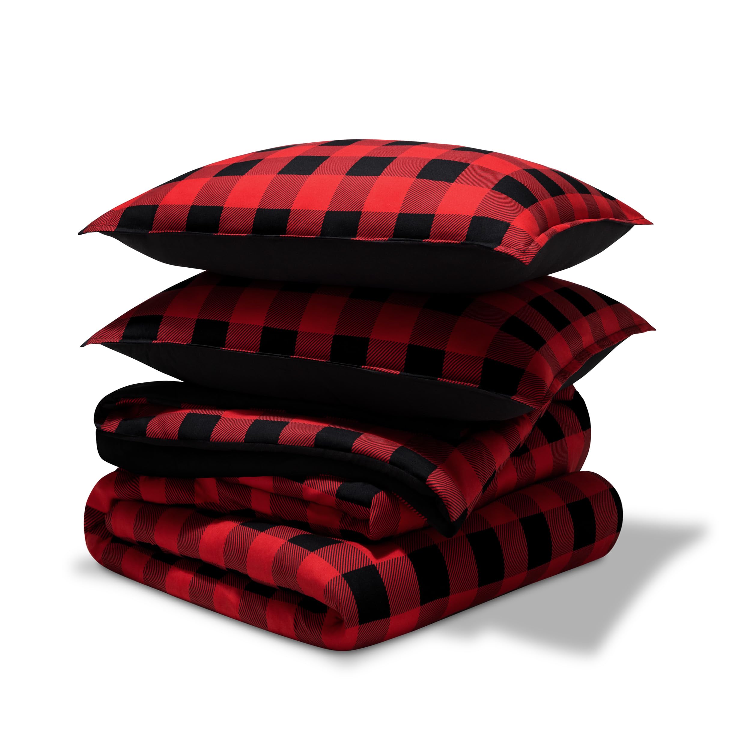 Cuadros de búfalo - Rojo/Negro/Negro