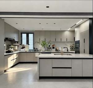 Armoires de cuisine modulaires personnalisées prêtes à assembler en MDF avec panier coulissant pour petit appartement - Product Image 2