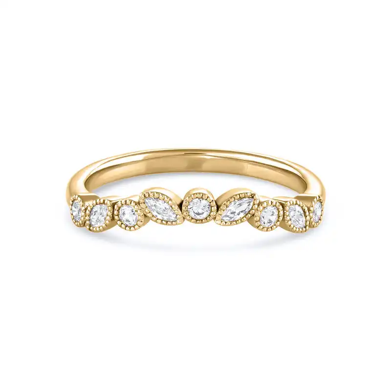 Hot Selling Gold Plated 925 Sterling Silver Cubic Zirconia Diamond Stackable Ring