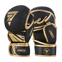 Gants MMA Professionnels Noir Mat 7oz Entraînement Sparring Grappling Boxe Muay Thai