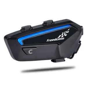 FreedConn FX 4-6 Riders 1000M Luz que fluye Full Duplex Impermeable OEM Auricular Bluetooth Grupo Intercomunicador para casco de motocicleta