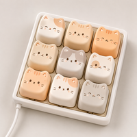 Porte-clés personnalisé en forme de touche de clavier mécanique, breloque en acrylique avec anneau métallique, cadeau promotionnel en gros
